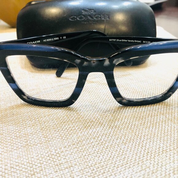 Coach 547787(Blue Glitter Varsity Stripe) Eye Glasses - Picture 13 of 16